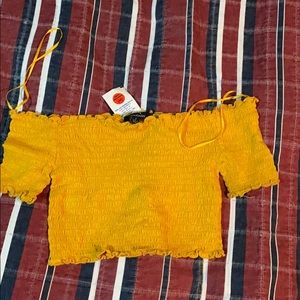 Cropped off the shoulder top